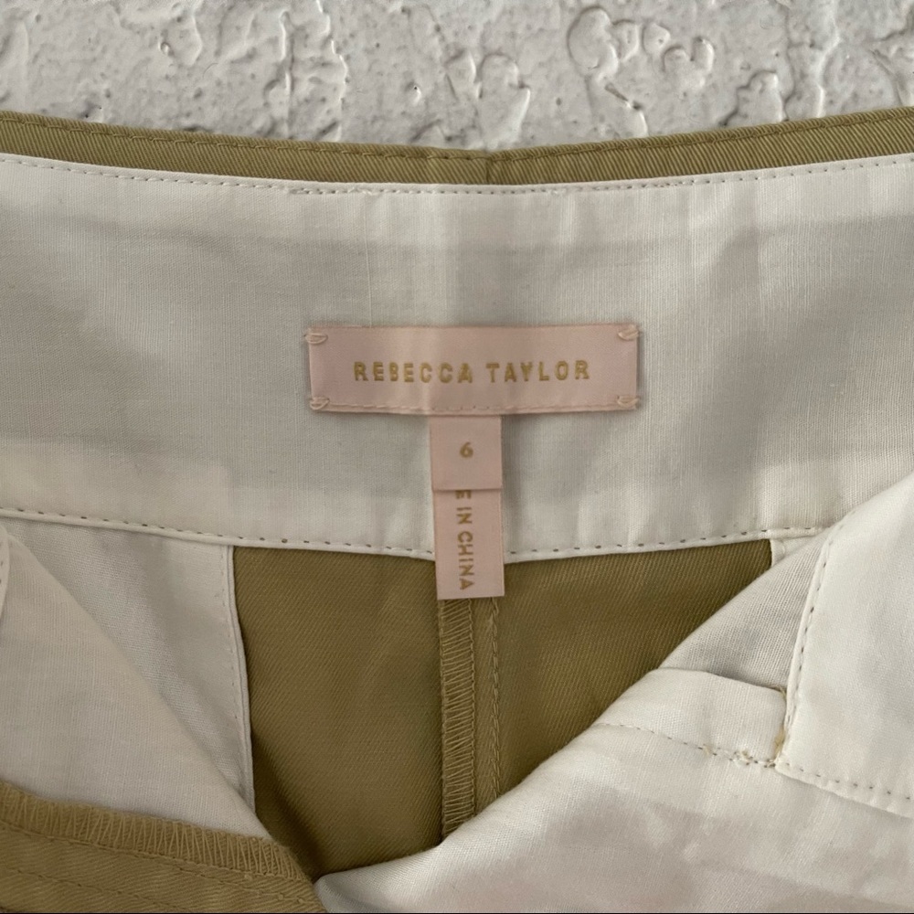 Rebecca Taylor Cream Smocked Tank with Tan Wide-Leg Pants - Picture 13 of 13